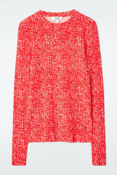 Cos Slim Long-sleeve Top In Red