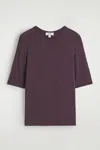 Cos Slim Lyocell T-shirt In Red