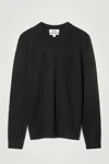 Cos Merino Wool Crew-neck Jumper In Black