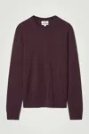 Cos Merino Wool Crew-neck Jumper In Red