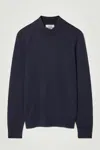 Cos Merino Wool Mock-neck Jumper In Blue