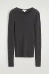 Cos Slim Merino Wool Sweater In Gray