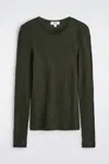 Cos Slim Merino Wool Sweater In Green