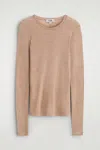 Cos Slim Merino Wool Sweater In Sand