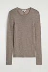 Cos Slim Merino Wool Sweater In Sand