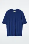 Cos Slim Merino Wool T-shirt In Blue