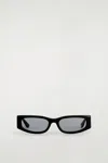 Cos Slim Rectangular Sunglasses In Black