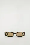 Cos Slim Rectangular Sunglasses In Brown