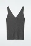 Cos Slim Ribbed Cashmere Tank Top In Grey