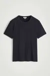 Cos Slim Ribbed Cotton T-shirt In Navy