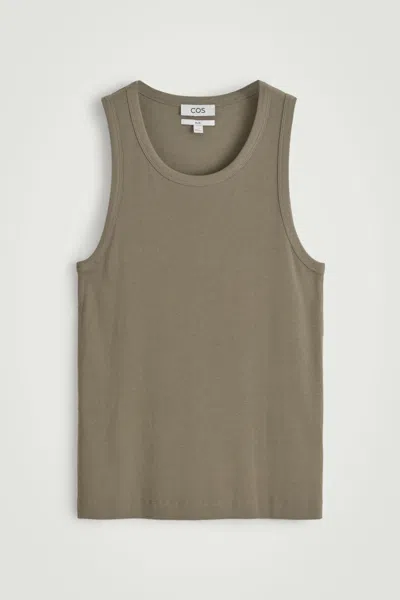 Cos Slim Ribbed Cotton Tank Top