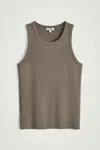 Cos Slim Ribbed Cotton Tank Top In Blue
