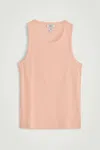 Cos Slim Ribbed Cotton Tank Top In Orange