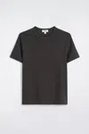 Cos Slim Ribbed Cotton T-shirt In Brown