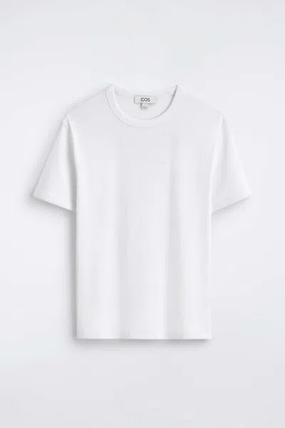 Cos T-shirt Slim In Cotone A Te In Bianco In White
