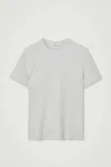 Cos Slim Ribbed T-shirt In Grey