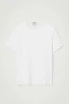 Cos Slim Ribbed T-shirt In White