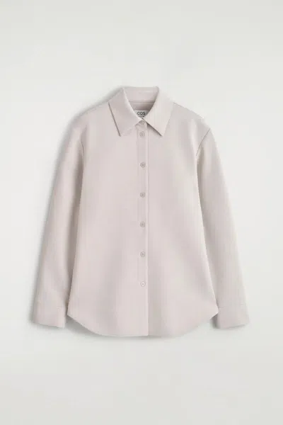 Cos Slim Sculpted Shirt In Gray