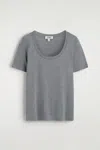 Cos Slim Silk T-shirt In Gray