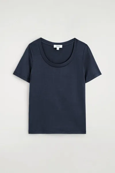 Cos Slim Silk T-shirt In Multi