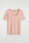 Cos Slim Silk T-shirt In Pink