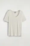 Cos T-shirt Slim In Seta In White