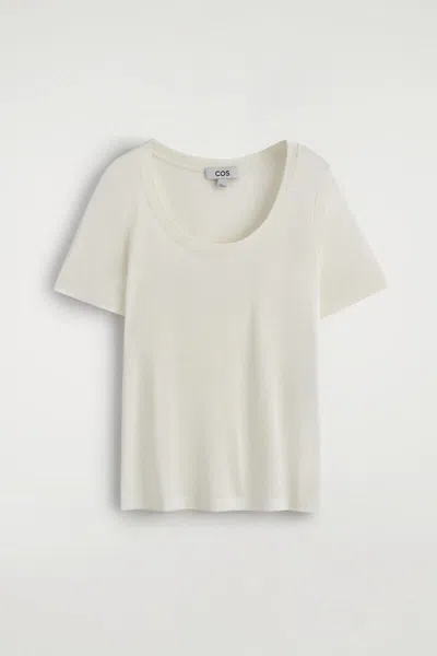Cos T-shirt Slim In Seta In White