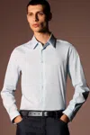 Cos Slim Tailored Poplin Shirt In Blue