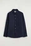 Cos Slim Tailored Poplin Shirt In Navy In Blue