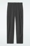 Cos Slim Tailored Wool-blend Trousers In Black