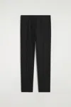 Cos Slim Wool-blend Trousers In Black