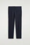 Cos Slim Wool-blend Trousers In Blue In Blue
