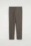 Cos Slim Wool-blend Trousers In Grey In Gray