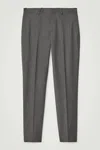 Cos Slim-fit Wool Trousers In Grey In Grey