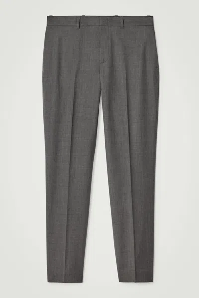 Cos Slim-fit Wool Trousers In Grey