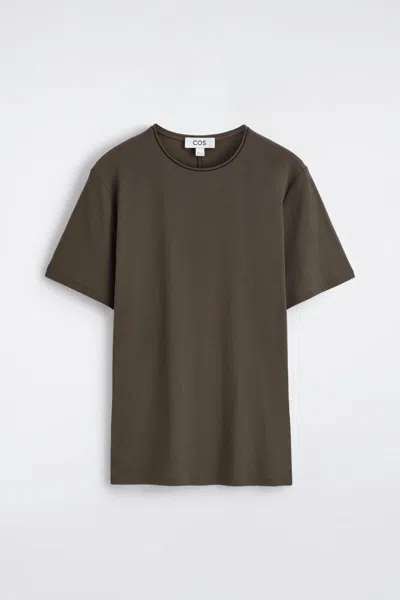 Cos T-shirt Coupe Slim En Coton In Marron In Brown