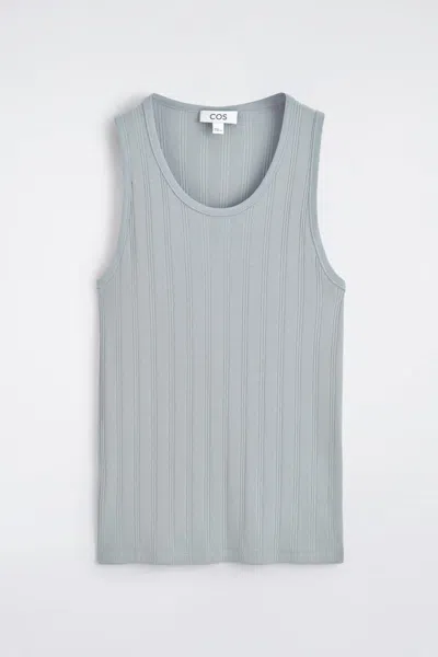Cos Débardeur Slim En Coton À Côtes Larges In Gray