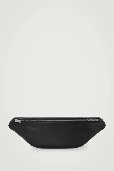 Cos Slouchy Crossbody - Leather In Black