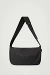Cos Slouchy Water-repellent Crossbody Bag - Nylon In Black
