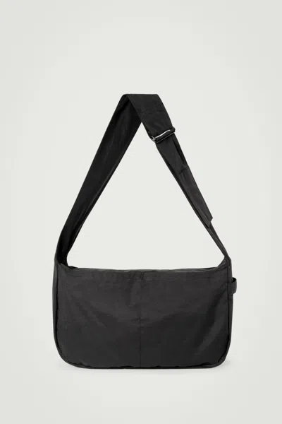 Cos Slouchy Water-repellent Crossbody Bag - Nylon In Black