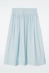 Cos Smocked A-line Midi Skirt In Turquoise