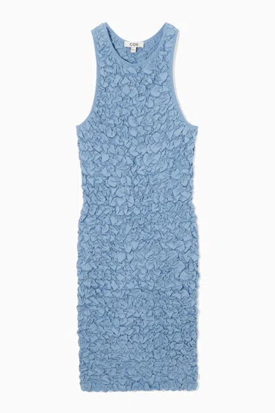Cos Smocked Tank Dress In Blue