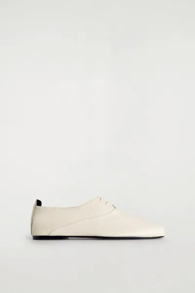 Cos Soft Leather Brogues In Neutral