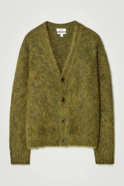Cos Space-dyed Mohair-blend Cardigan In Green