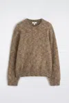 Cos Space-dyed Mohair-blend Crew-neck Sweater In Brown