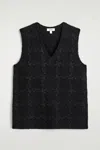 Cos Sparkly Bouclé-knit Vest In Black