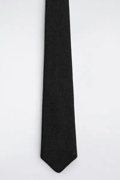 Cos Sparkly Knit Merino Wool Tie In Black