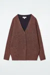 Cos Sparkly Merino Wool Cardigan In Beige