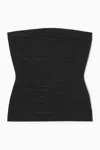 Cos Sparkly Textured Bandeau In Black