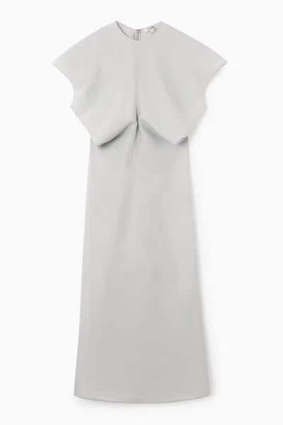 Cos Spiral Seam Maxi Dress In Blue In Turquoise